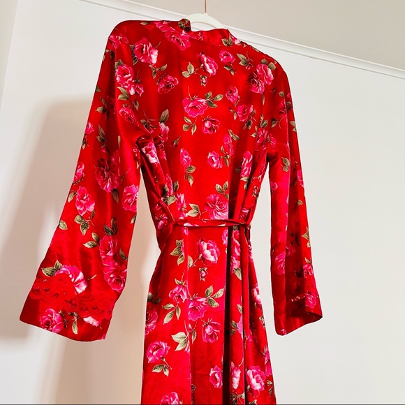 90s Vintage California Dynasty Robe | Red Roses | EUC Size Large - Picture 9 of 12